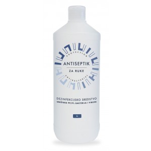 Antiseptik za dezinfekciju ruku | 70% alkohola | pakiranje 1 litra - Hrvatski proizvod