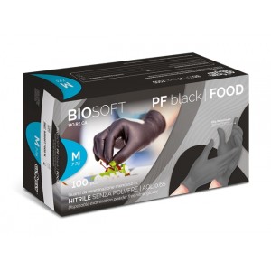 Biosoft PF black Food | pregledne nitrilne rukavice bez pudera (100kom) XL